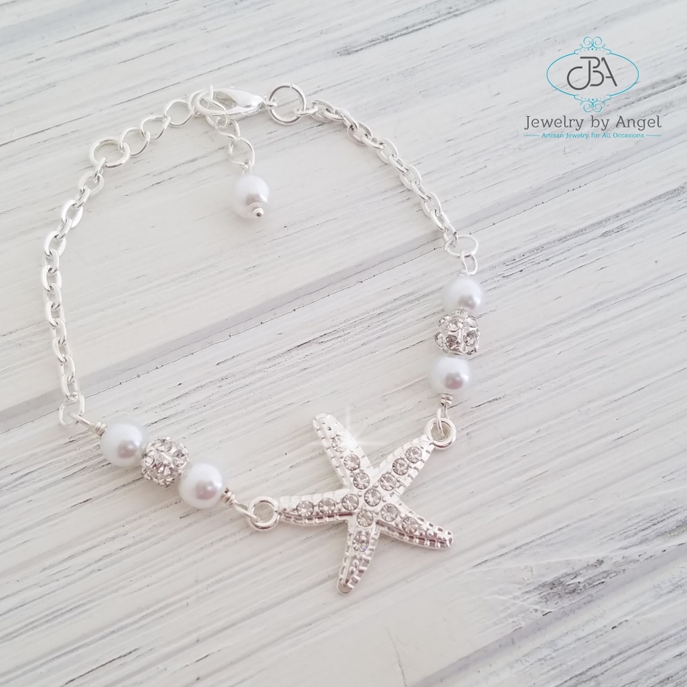 Rhinestone Starfish Bracelet Wedding Accessory